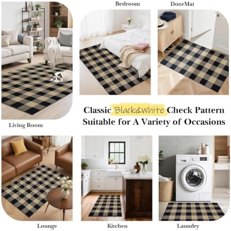 Outdoor Rugs, Brown and Black Area Rug Checkered 3’x 5’ - Image 5