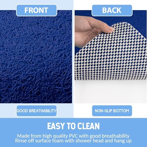 Hargiis Non-Slip Bathtub Mat, Anti Slip Shower Mat, Fast Drying Bathtub Mats, Foot Scrubber Mat, Anti Slip Mat for Tub, Floor, Bathroom, Kitchen, Home, Hotel (Navy Blue 32"×17") - Image 4