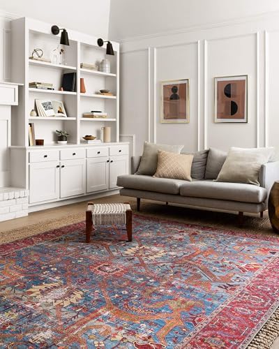 Loloi Loren Blue/Red 7'-6" x 9'-6" Area Rug by Unknown