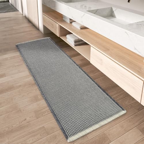 Upgraded Waffle Bath Mat Runner Absorbent Non Slip Bathroom Mat, 2' x 5' by AMOAMI