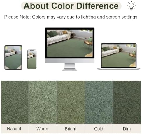 Amearea Modern Washable Runner Rugs, 2x4 Sage Green Bedroom Runner Rug - Image 5