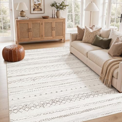 cotiled Boho 5x8 Area Rugs for Living Room: Soft Moroccan Washable Rug by COTILED