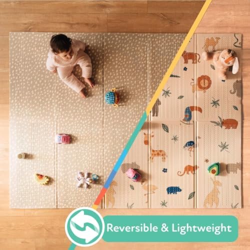 Nuby Reversible Baby Floor Mat, Safari - Image 2