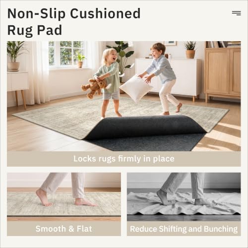 Soalmost 9x12 Non Slip Rug Pads, 1/4" Thick Felt Cushioned Rug Gripper Pad - Image 3