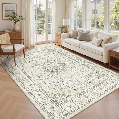 zesthome 6x9 Area Rugs for Living Room,Large Washable Rug,Beige - Image 4