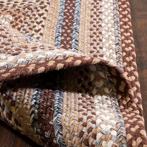 Super Area Rugs 2X6ft Farmhouse Braided Rug Runner - Natural Soft Cotton Carpet for Hallway, Entryway, Kitchen Sink - Primitive Country Woven Rug - Brown/Slate Gray/Ivory - Image 6