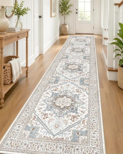 OLANLY 2'6"x14' Washable Runner Rug, Non Slip Carpet for Hallway Kitchen by OLANLY