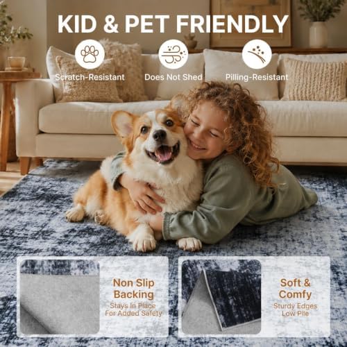 6x9 Area Rugs Washable Modern Abstract Living Room Bedroom Rug - Image 5