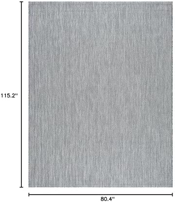 SAFAVIEH Outdoor Area Rug 6'7"x9'6" - Courtyard Collection - Coastal Design, Black & Beige, Durable & Easy Cleaning, Ideal for Patio, Entryway, Mudroom, Backyard (CY8022-36621) - Image 2