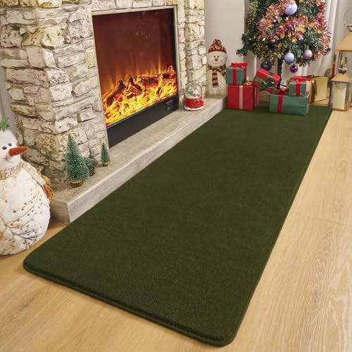 Amearea Modern Soft Hallway Runner Rug, 2x6 Olive Green Washable Runner Rug - Image 4