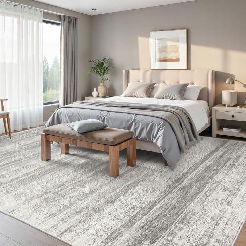 Miukiki 10x14 Area Rugs for Living Room Non Slip Washable Rug Grey - Image 7