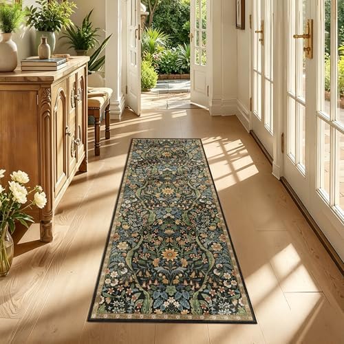 2x5 Floral Runner Rug for Kitchen Washable Hallway Runner Rug - Image 3