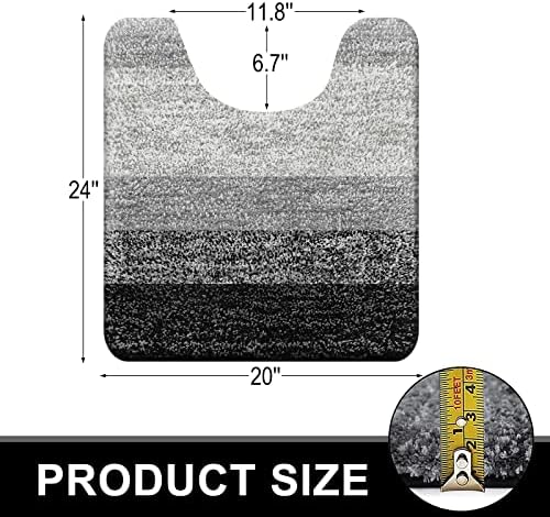 OLANLY Microfiber Bathroom Rugs Sets 3 Piece, Absorbent Bath Mats, Black - Image 2