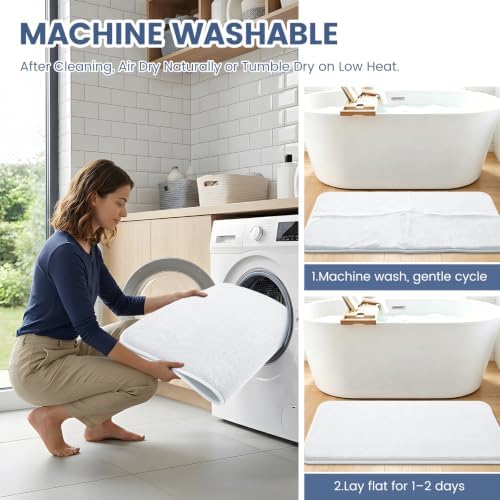 Smiry Memory Foam Toilet Rugs U Shaped 24x20, Extra Soft Bath Mat - Image 6