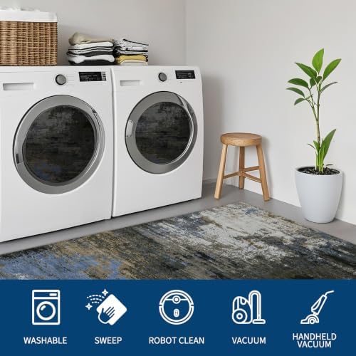 GarveeHome 4x6 Washable Area Rug Modern Abstract Gray Brown - Image 4