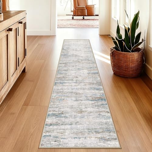 2x10 Runner Rug Non-Slip，Modern Abstract 10ft Washable Runner Rugs for Hallways, Ultra-Thin Long Kitchen Rug Runners,Stain Resistant Floor Carpet for Bedroom,Laundry Room,Entryway by Unknown