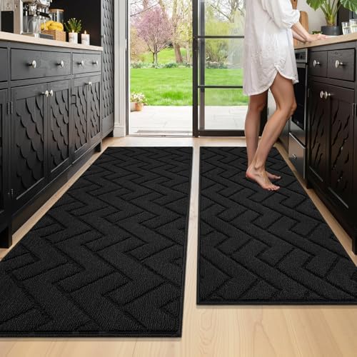 hicorfe Kitchen Runner Rug,20"x59"+20"x48" Kitchen Set,Non-Slip Kitchen Mat by Hicorfe