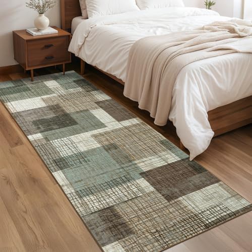 Washable 2x6 Runner Rug for Hallway Kitchen Bedroom, Green - Image 4