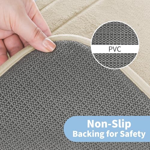 Cupic Cupid Super Soft Memory Foam Bath Mat, Khaki Bathroom Rugs, Non Slip Bath Mats for Bathroom Floor, Machine Washable Rugs for Shower & Tub, Quick Dry Bath Carpet for Decor, 24" x 36" - Image 4