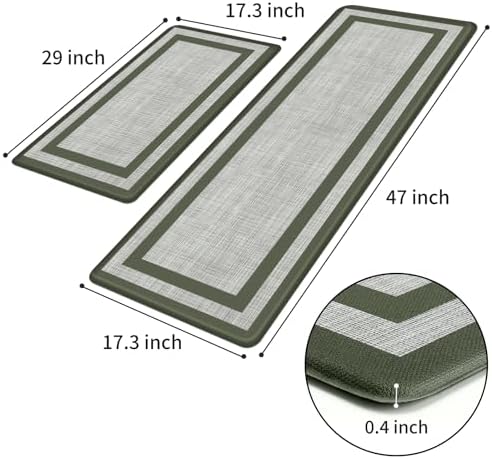 Mattitude Kitchen Mats Set of 2,Cushioned Anti-Fatigue Non-Skid Rug Sets - Image 3