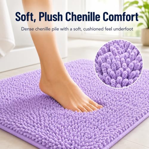 RUN HELIX Chenille Bathroom Rugs - 3 Piece Bath Mats, Non-Slip Luxury Bathroom Runner Rugs, Extra Soft and Absorbent Shaggy Rugs, Washable Dry Plush - Image 4