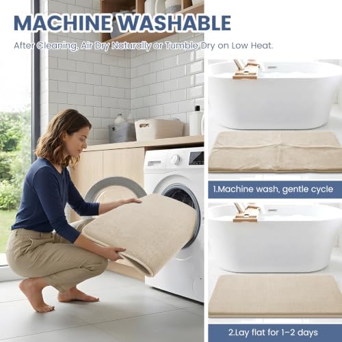 Smiry Memory Foam Bath Mat 71x47, Extra Soft Absorbent Bathroom Rugs - Image 6