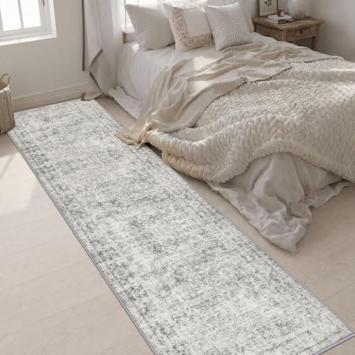 3x14 Washable Runner Rug：Modern Abstract Soft Carpet Black Grey - Image 5