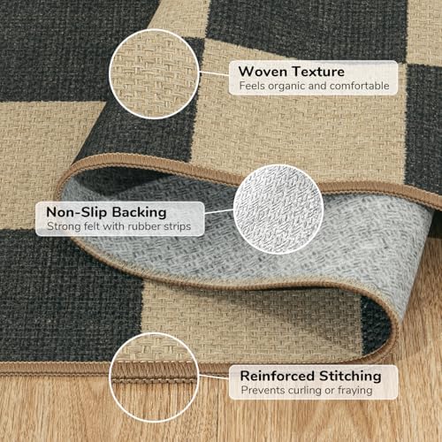 Lessymo Checkered Entryway Rug, 3x5 Washable Area Rugs for Living Room - Image 6