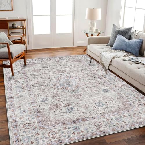 CHAMPLANT Washable Area Rug 10'x14' Boho Design Non-Shedding Easy Care Ideal for High Traffic Areas in Living Room Bedroom Office Coffee Table Kitchen Large Carpet - Image 2