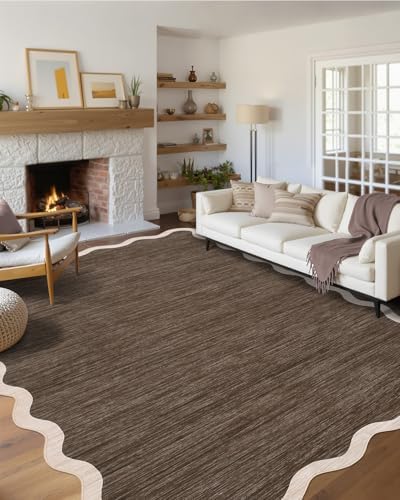 GarveeHome Scalloped Washable Area Rug 6 x 9 Rugs for Living Room Non Slip by GarveeHome