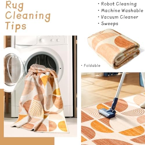 MUJOO Area Rug 6x9,Washable Rugs Non Slip Modern Abstract Boho Large - Image 4