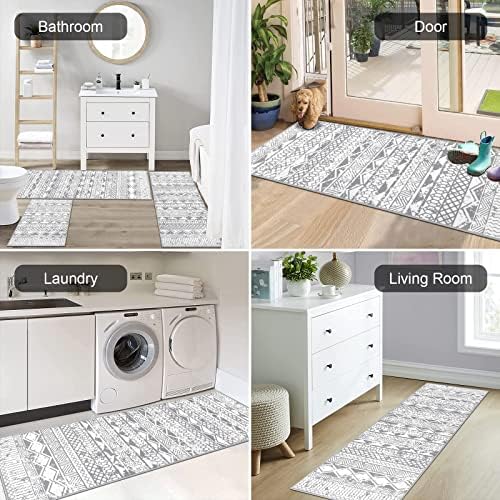 HEBE Boho Kitchen Rugs Set of 3, Non Slip Washable Kitchen Mats for Floor - Image 5