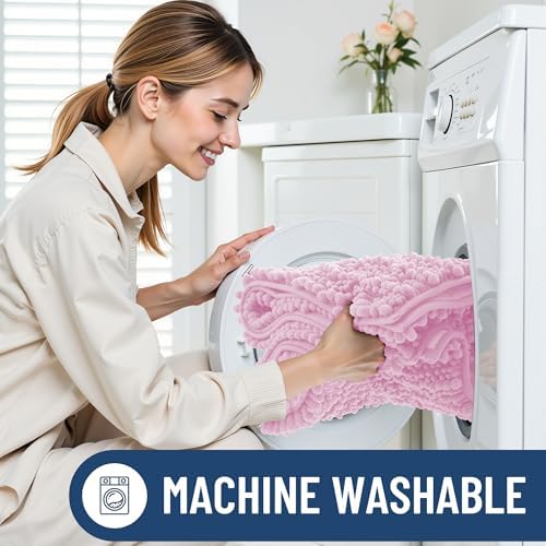 Smiry Bathroom Rugs 34X21, Extra Soft Rubber Backing Chenille Bath Mats - Image 6