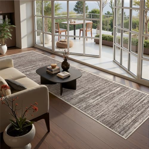 2x10 Runner Rug Non Slip,Washable Hallway Runner Rug,Brown by Restydon