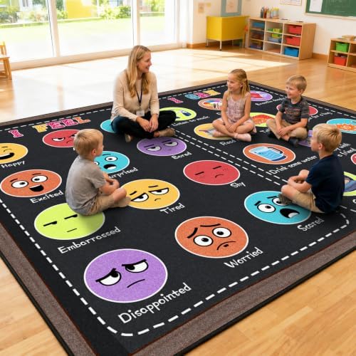 Large Classroom Rug Elementary 8x10 ft, Rug for Classroom by GRAMBET