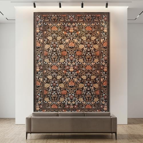 GarveeHome Dark Brown Floral Washable 2x3 Rug for Entryway Small Door Mat - Image 5