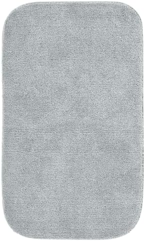 Garland Rug Traditional Nylon Washable Platinum Gray 24" X 40" Bath Rug - Soft, Absorbent, And Stylish for Your Bathroom by Garland+Rug