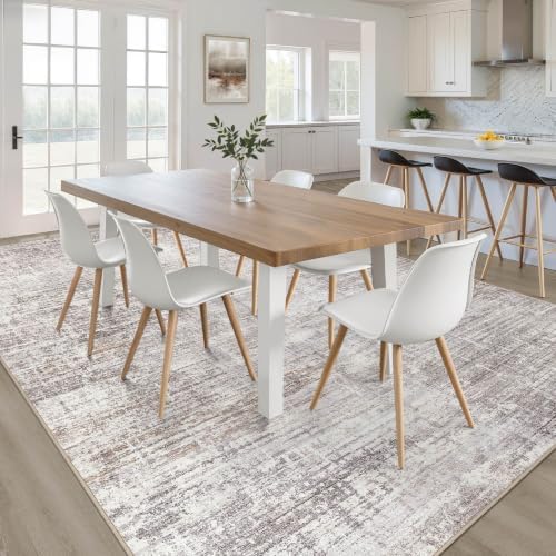 LOONGRUG 8x10 Area Rugs Washable Neutral Modern Living Room Rug Grey Tan - Image 5