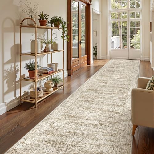 3x14 Runner Rug Non Slip,Washable Hallway Runner Rug,Brown - Image 4