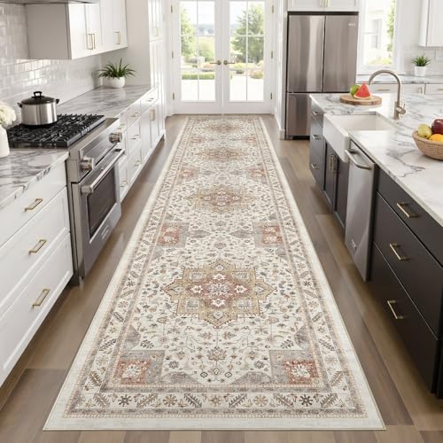 cotiled 3x8 Hallway Runner Rug for Entryway, Non-Slip Vintage, Golden Taupe - Image 6