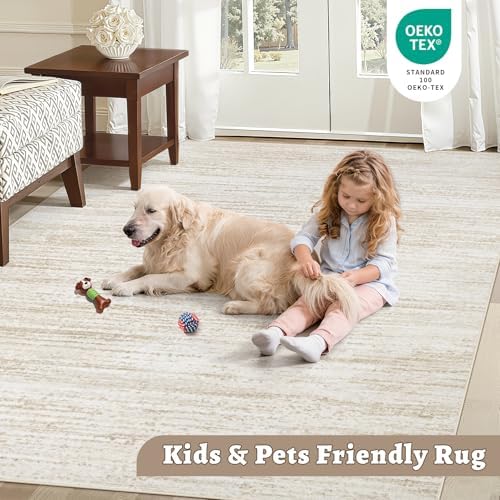 Runner Rug 2x8 Area Rugs: Washable Modern Hallway Rug Non-Slip Soft Stain Resistant Printed Rugs Indoor Floor Carpet for Kitchen Entryway Bedroom Living Room Laundry Staircase Foyer(Beige, 2'x8') - Image 5