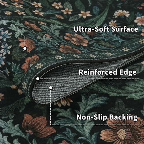 4x4 Square Rug Floral Washable Rugs for Entrance Indoor Doormat - Image 5