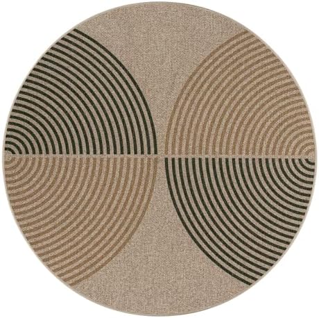 Lahome Modern Rainbow Round Rug, 6ft Round Outdoor Easy Jute Rug - Image 6