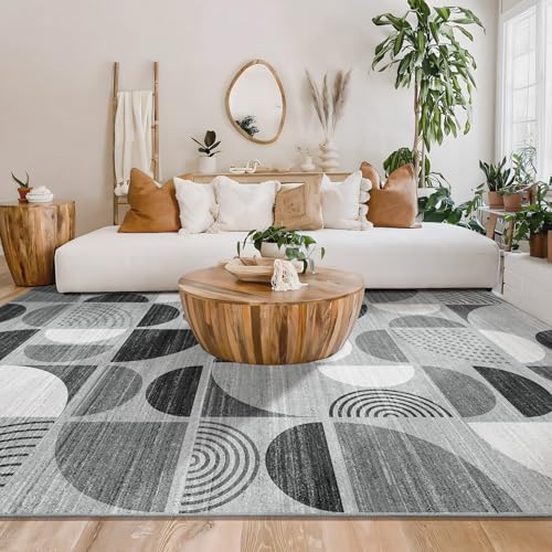 MUJOO Washable Rugs 9x12,Large Area Rugs Non Slip Modern Abstract Boho - Image 2