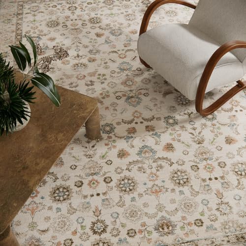 Washable Area Rugs for Living Room: 5x7 Bedroom Rug Boho Vintage Area Rug Stain Resistant Non Slip Low Pile Lightweight Soft Carpets for Dining Room Kitchen Nursery Kids Room Playroom Home Office - Image 4