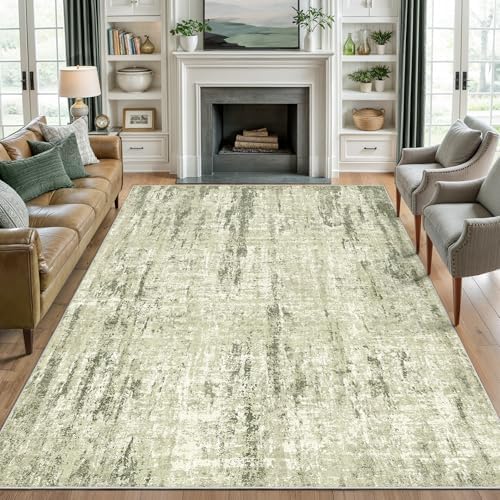 Valenrug 3x5 Rug Non Slip, Abstract Washable Entryway Rug for Bedroom Green by Valenrug