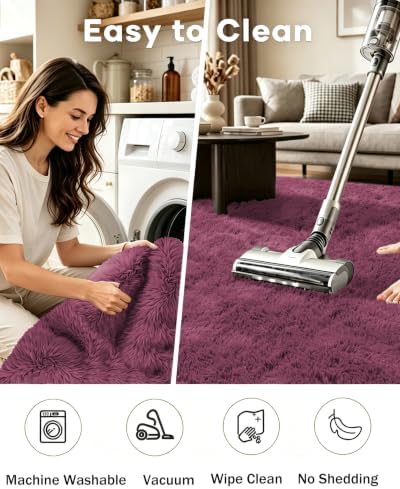 Smiry Area Rugs for Living Room Bedroom 2x6 ft, Fluffy Washable Carpet - Image 4
