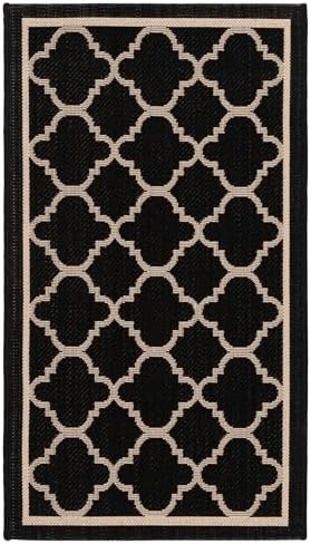 SAFAVIEH Courtyard Outdoor Area Rug 2'3"x5', Black & Beige CY6918-226 - Image 2
