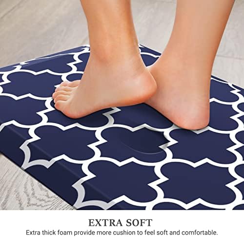 WISELIFE Kitchen Runner Rugs Anti-Fatigue mats - 3/4 Inch Thick Non Slip Waterproof Ergonomic Comfort Mat for Kitchen, Floor Home, Office, Sink, Laundry (17.3"x60" -0.75 inch,Blue) - Image 3