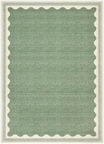 GarveeHome Scalloped 4x6 Rug Non-Slip Washable Low-Pile Carpet - Solid Sage Green Modern Rugs for Bedroom Living Room Nursery Kitchen Entryway Indoor Mat with Rubber Back - Image 5